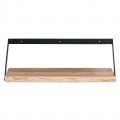Wall-2 Ράφι 60X25Cm Ακακία Φυσικό/μετ.μαύρο