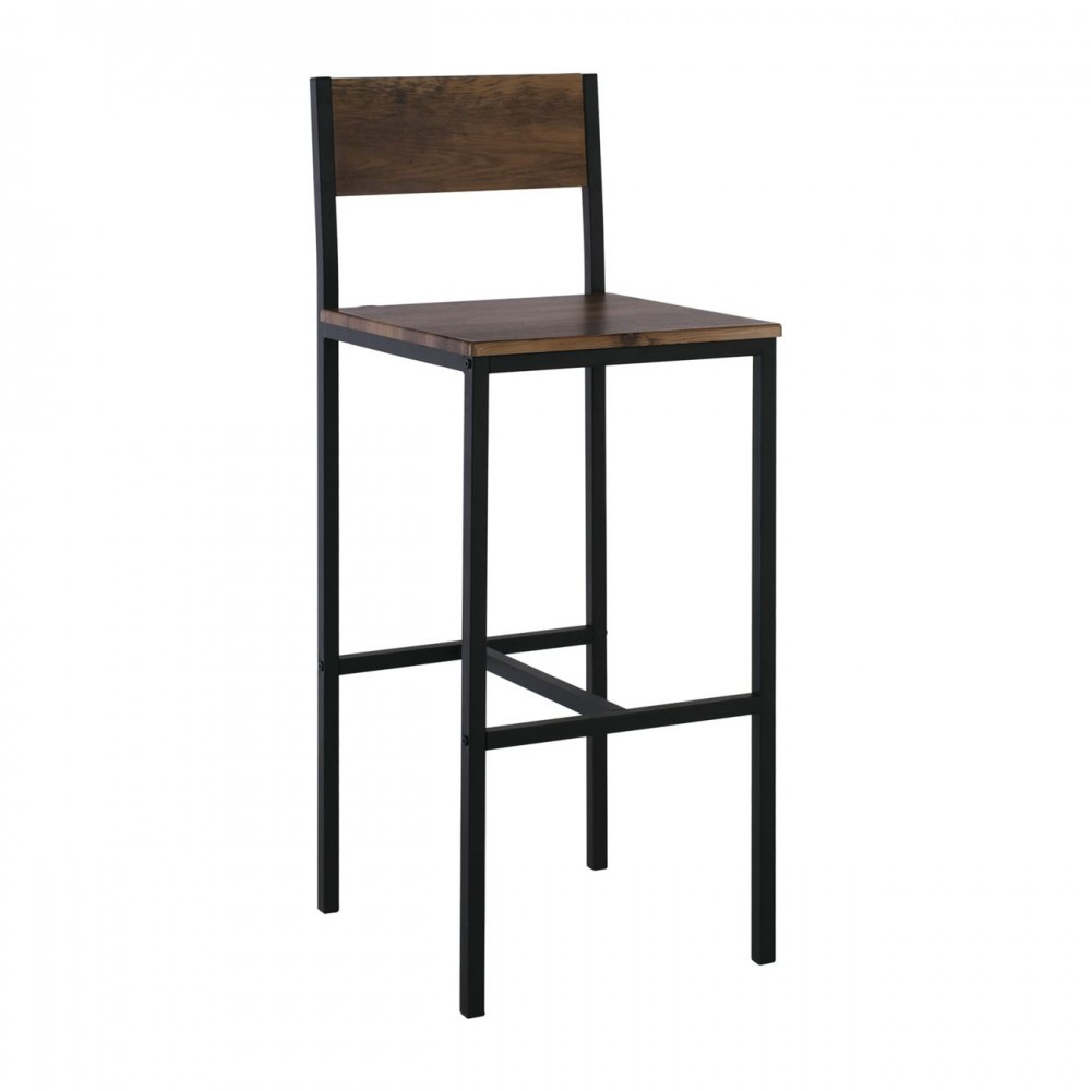 Stab Σκαμπώ Bar Μεταλ.ανθρακί/antique Brown (Σετ 4τμχ)