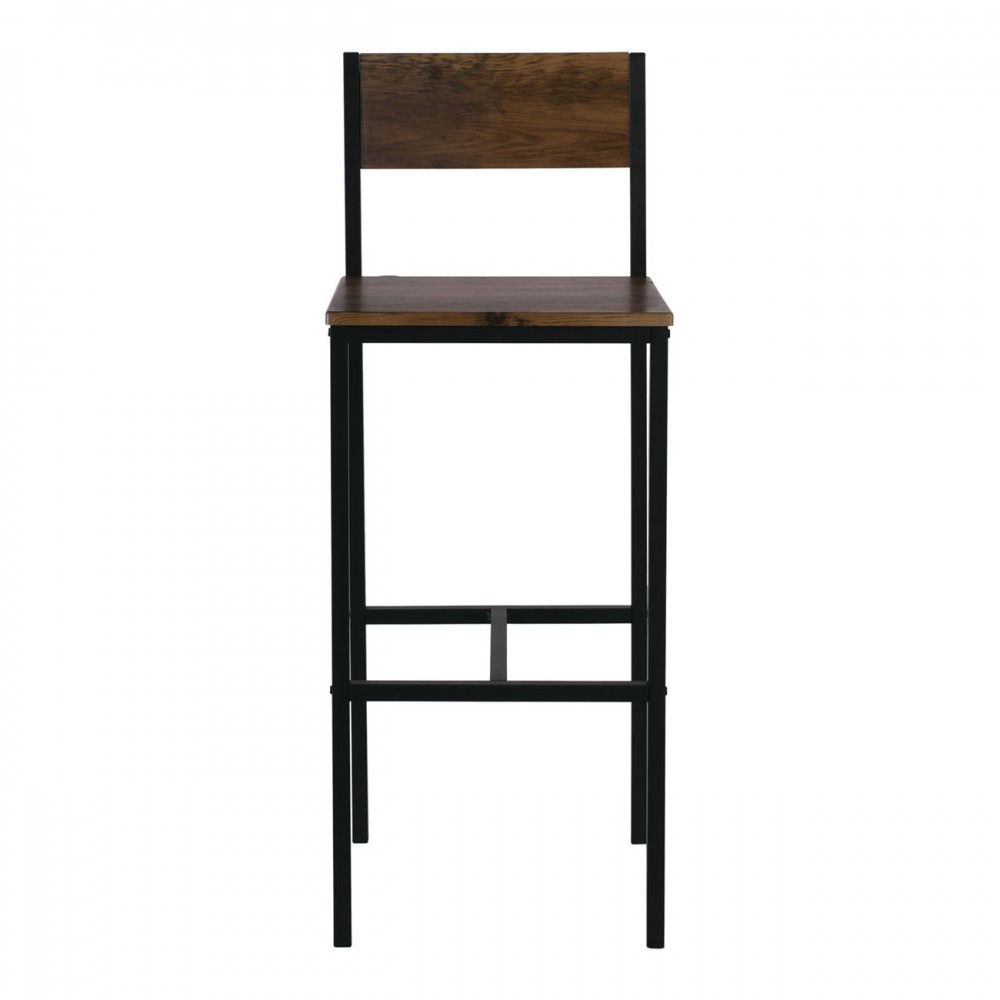 Stab Σκαμπώ Bar Μεταλ.ανθρακί/antique Brown (Σετ 4τμχ)