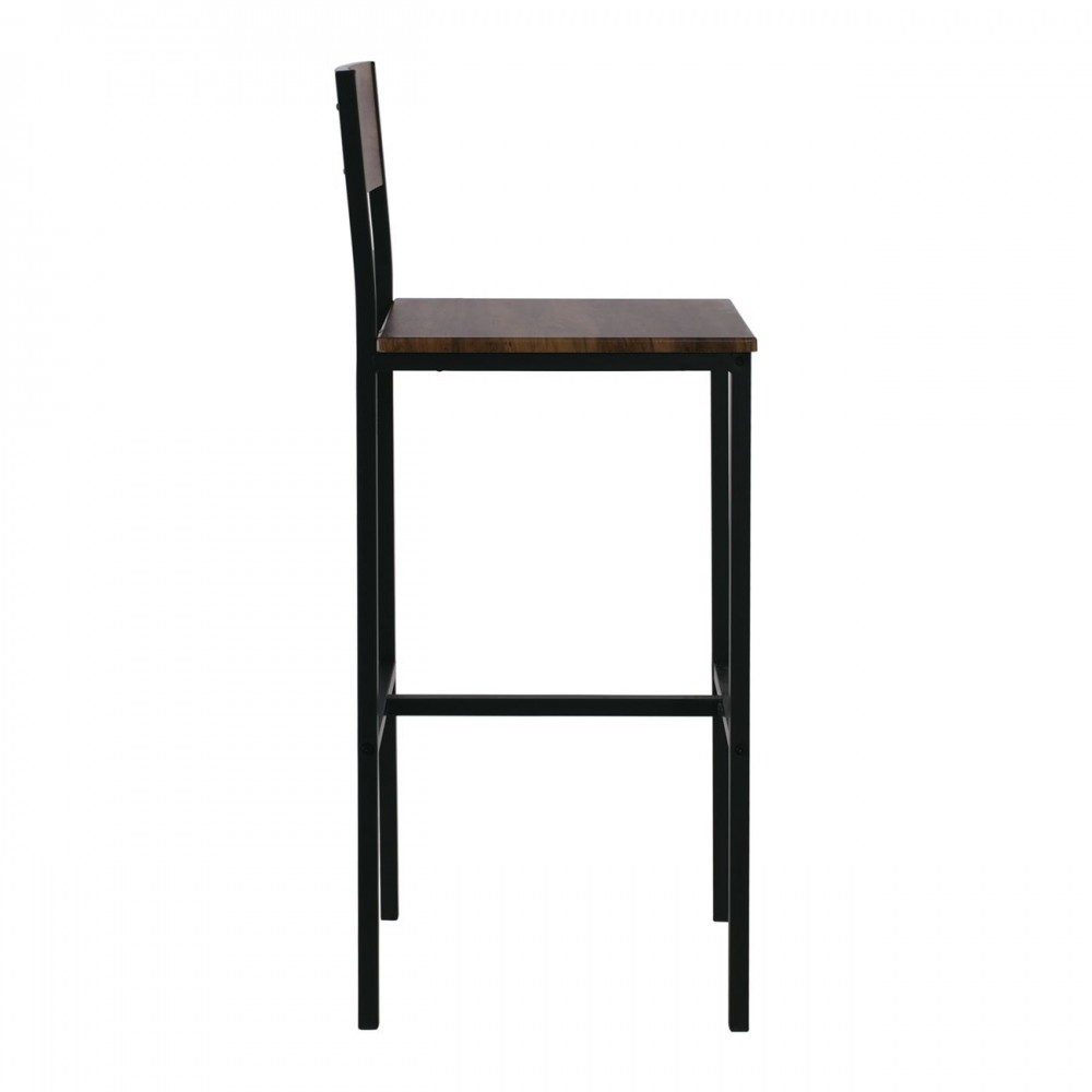 Stab Σκαμπώ Bar Μεταλ.ανθρακί/antique Brown (Σετ 4τμχ)
