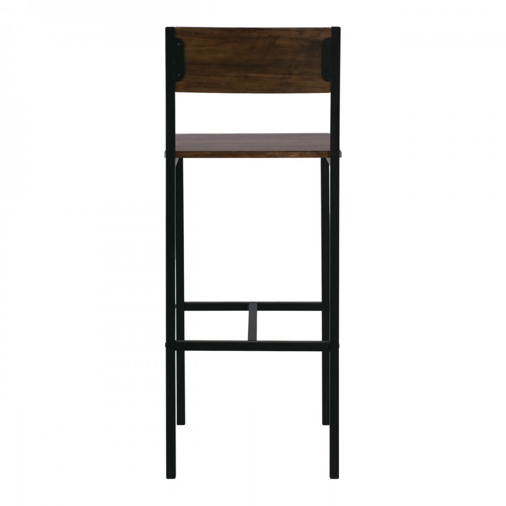 Stab Σκαμπώ Bar Μεταλ.ανθρακί/antique Brown (Σετ 4τμχ)