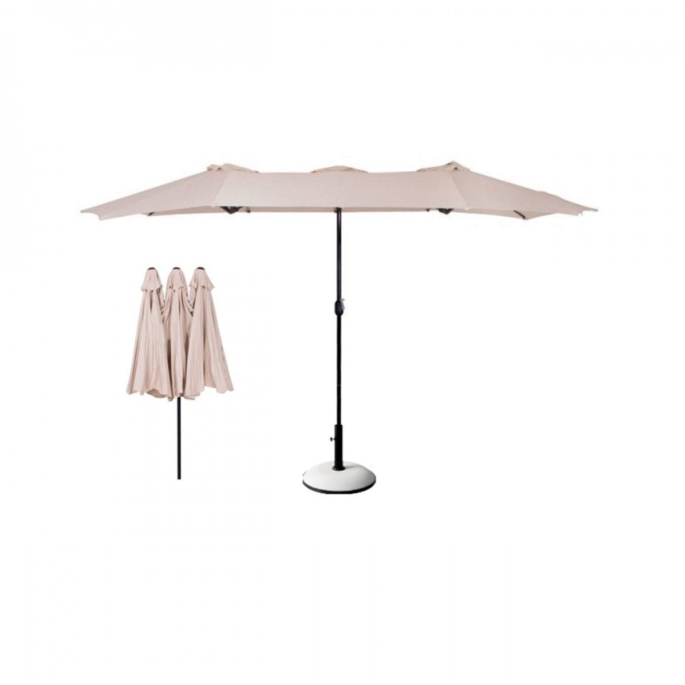 Ομπρελα Oval 270X450Cm Steel Ανθρακί/ύφ.μπεζ