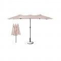 Ομπρελα Oval 270X450Cm Steel Ανθρακί/ύφ.μπεζ