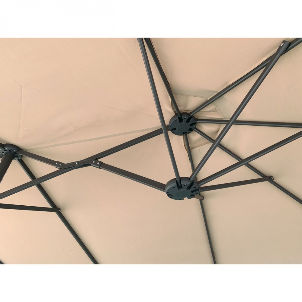 Ομπρελα Oval 270X450Cm Steel Ανθρακί/ύφ.μπεζ