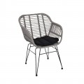 Salsa-W Πολυθρ.μεταλ.μαύρη/wicker Γκρι, Μαξ.μαύρο