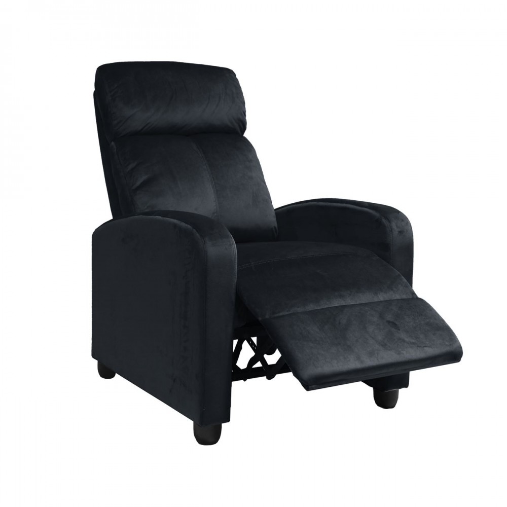 Porter Πολυθρόνα Relax Μαύρο Velure