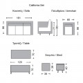 California Set Steel K/d (Τρ+Καν+2 Πολ+2 Σκ) Twin Wicker Γκρι/μαξ.γκρι