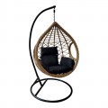 Madrid Κρεμαστή Πολυθ.steel Black/wicker Φυσικό/μαξ.μαύρο