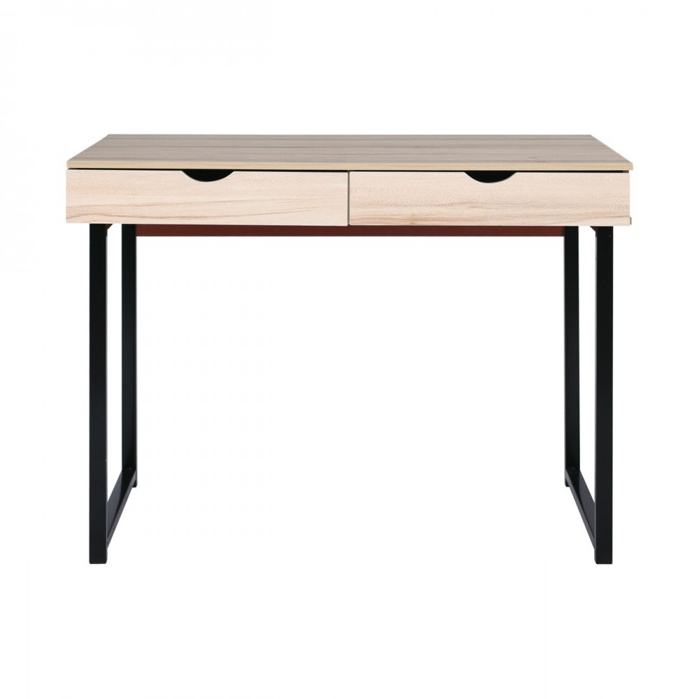 Γραφειο Η/υ (2-Συρτ) 100X48X75Cm Μεταλ.μαύρο/maple ΕΟ403,2
