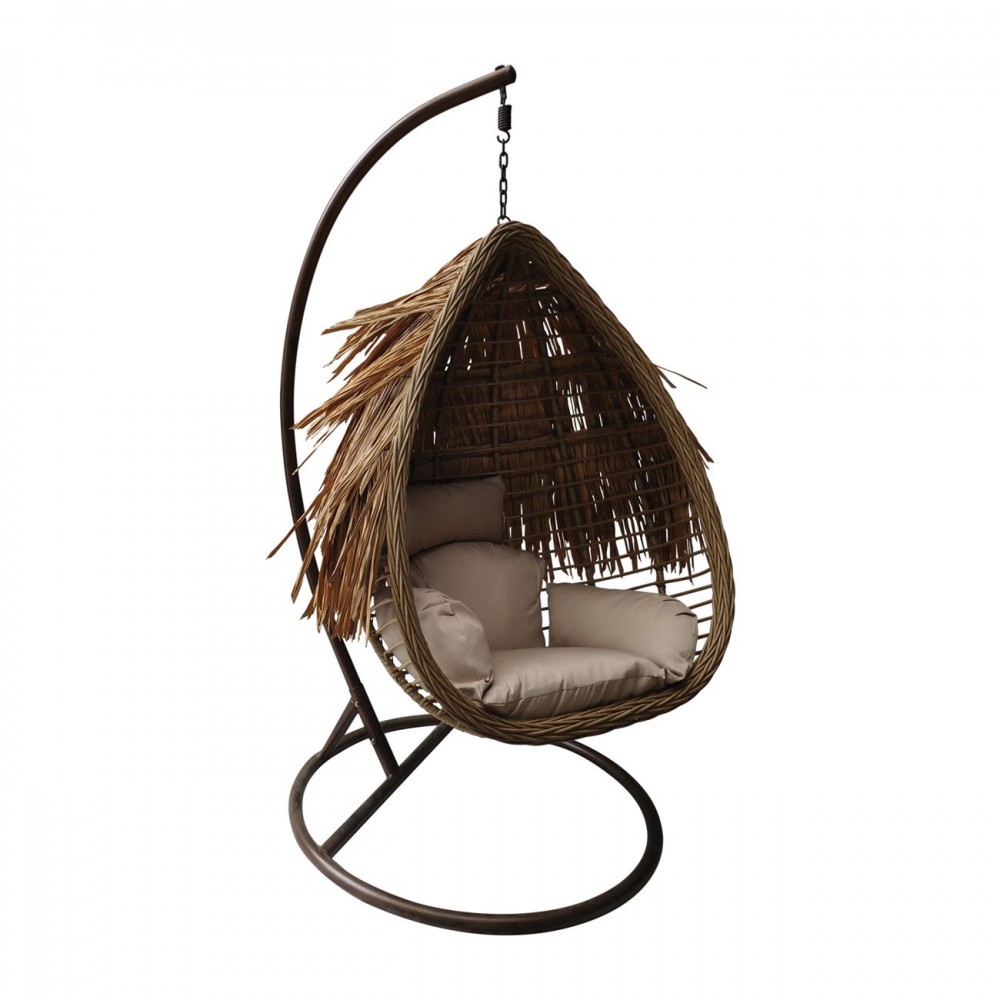 Salsa Tropic Κρεμαστή Πολυθ.steel Brown/wicker Φυσικό/μαξ.μπεζ
