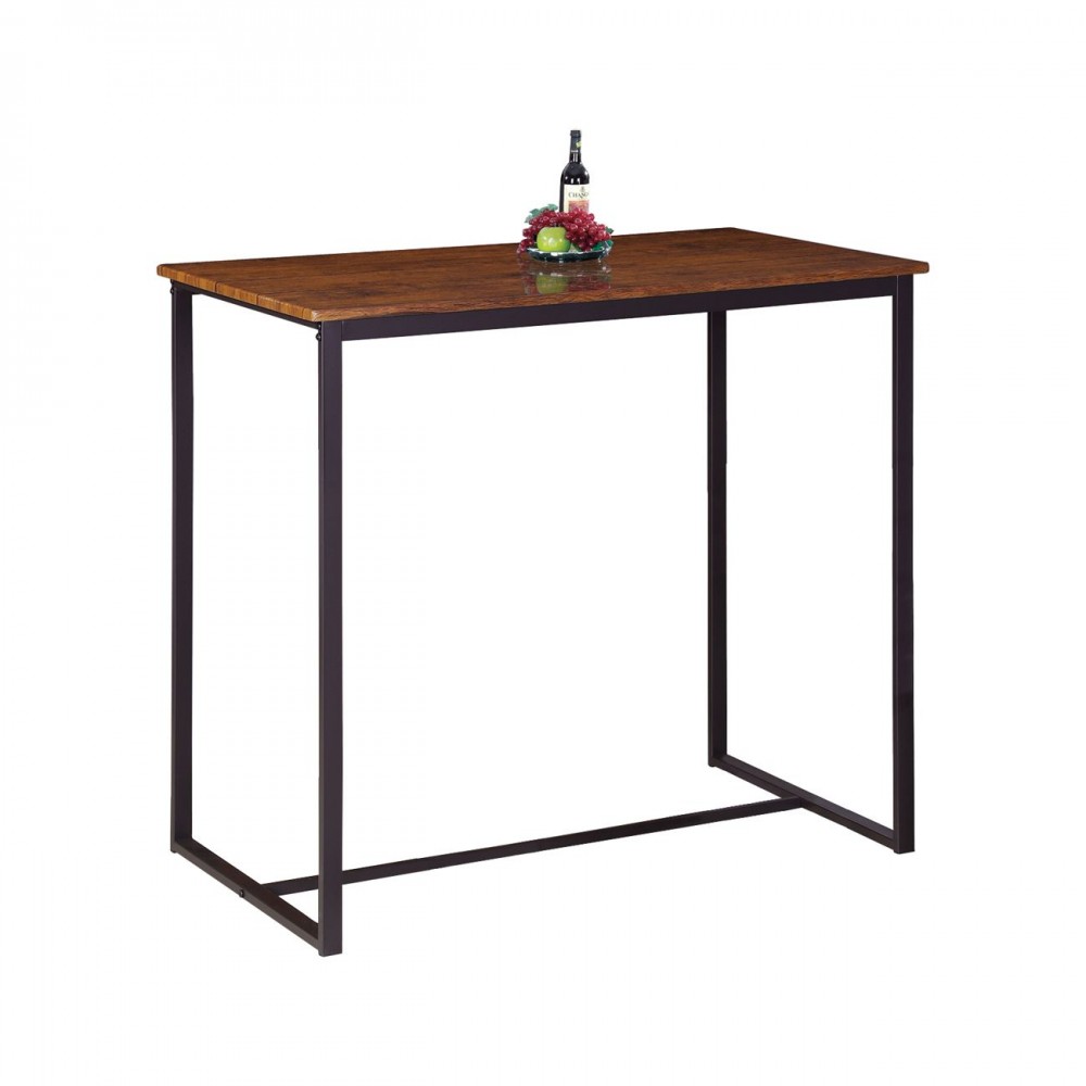 Henry Τραπέζι Bar 100X60Cm Μεταλ.σκ.καφέ/καρυδί