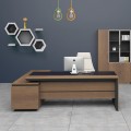 Proline Γραφείο -Δεξ-180X160Cm Σκ.καρυδί/μαύρο