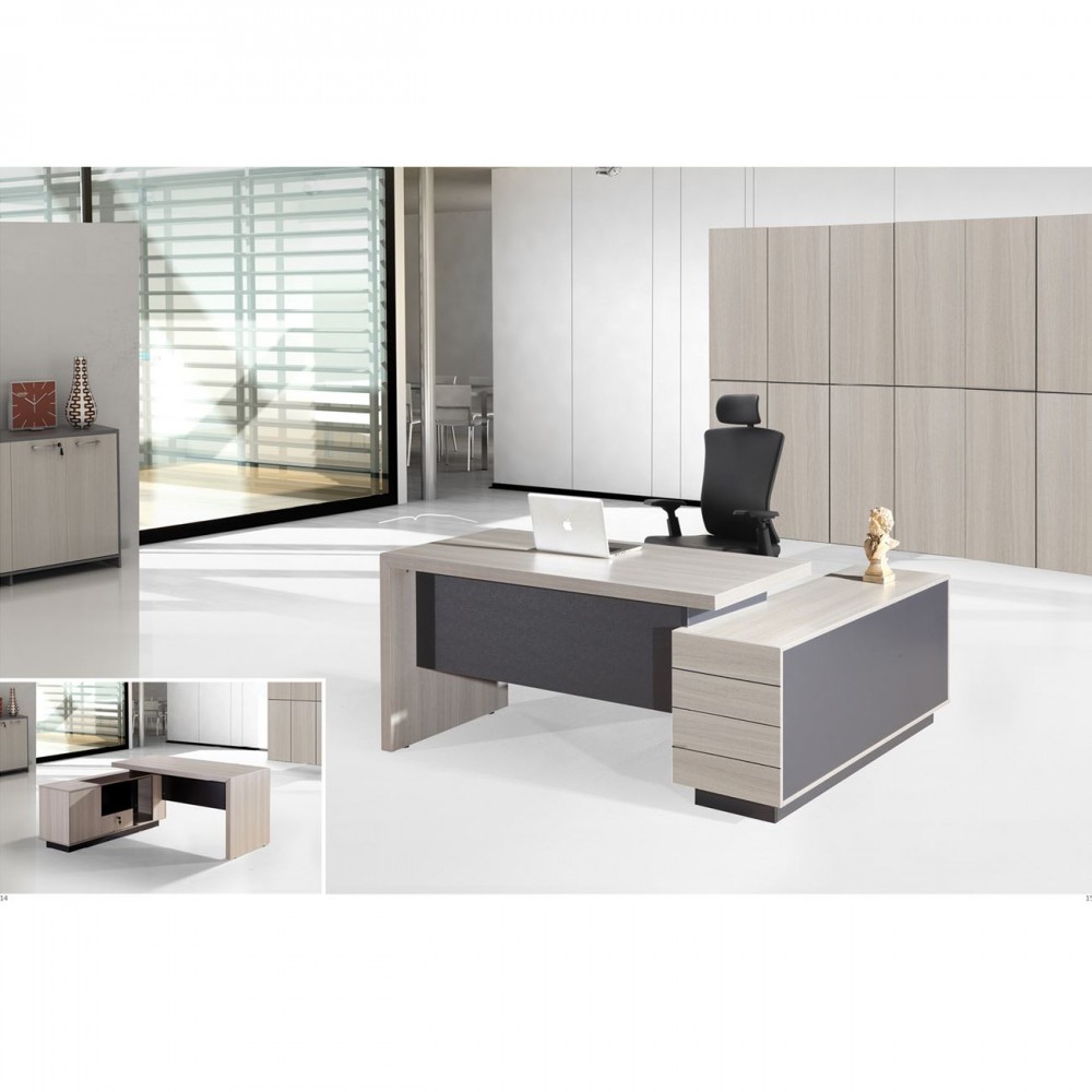 Progress Γραφείο Αναστρέψιμο 180X160Cm Elm/grey