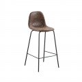 Celina Σκαμπώ Bar Μετ.μαύρο, Ύφ.suede Καφέ (Ύψος Καθ.67Cm) (Σετ 4τμχ)
