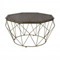 Grid Τραπ.σαλονιού Οκτάγωνο (Φ.87Cm)  Μεταλ.χρυσό/γυαλί