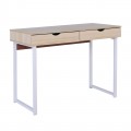 Γραφειο Η/υ (2-Συρτ) 100X48X75Cm Μεταλ.άσπρο/maple
