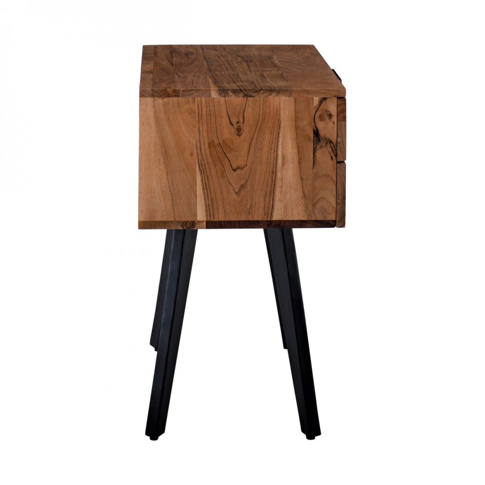 Anko Κομοδίνο 47X35X65Cm Ακακία Φυσικό/μεταλ.μαύρο