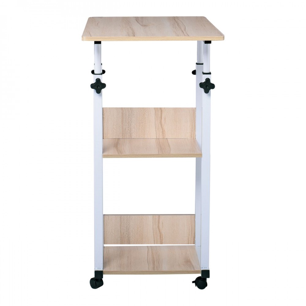 Lift Βοηθ.τραπεζάκι  60x40x78/92cm Μεταλ.άσπρο/maple