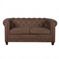 Chesterfield-W Kαναπές 2Θέσιος Ύφασμα Antique Καφέ
