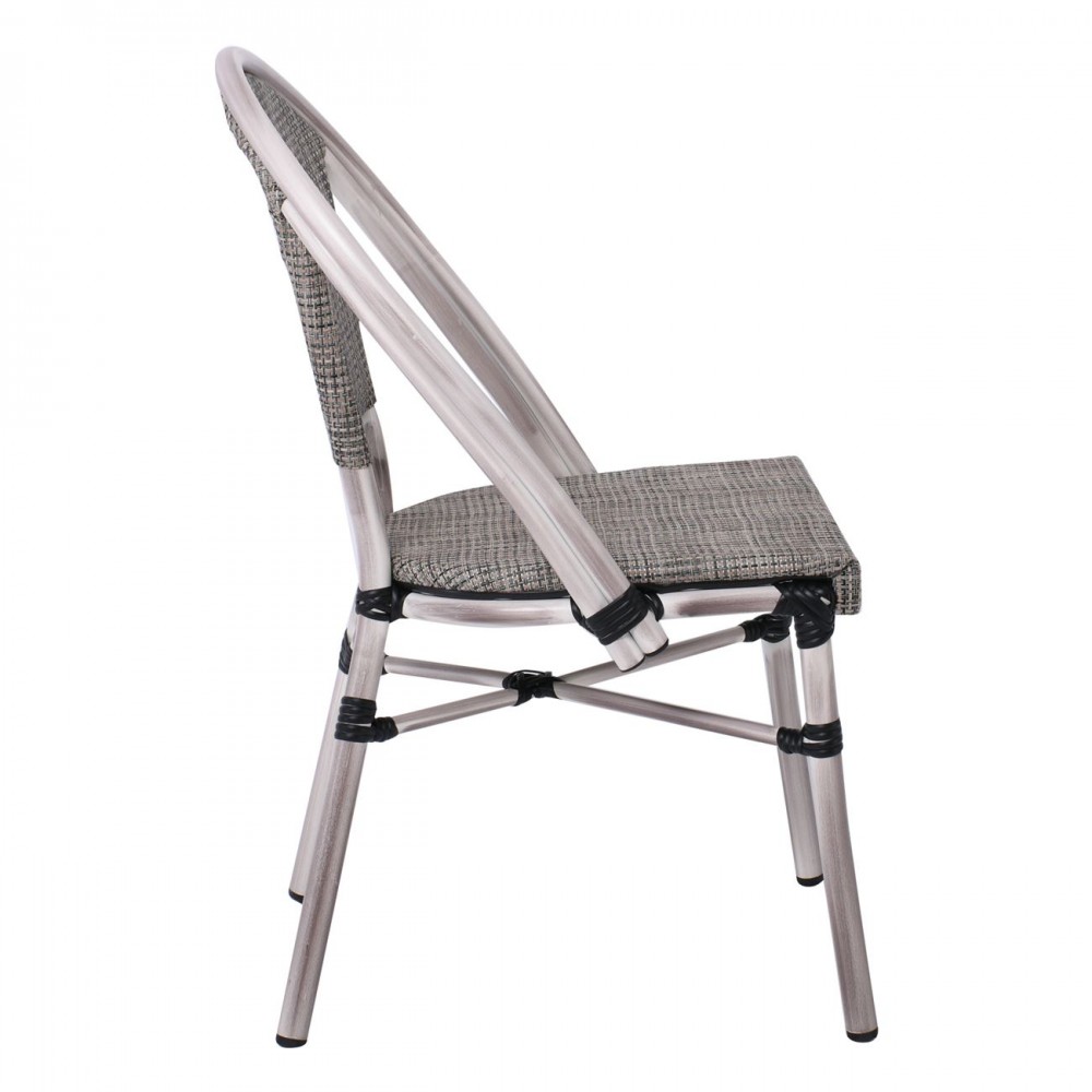 Costa Καρέκλα Dining Αλουμινίο Antique Grey/textilene Μπεζ