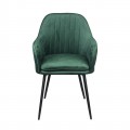 Valery Πολυθρόνα Μέταλλο Βαφή Μαύρο / Ύφασμα Velure Forest Green (Σετ 2τμχ)