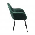 Valery Πολυθρόνα Μέταλλο Βαφή Μαύρο / Ύφασμα Velure Forest Green (Σετ 2τμχ)