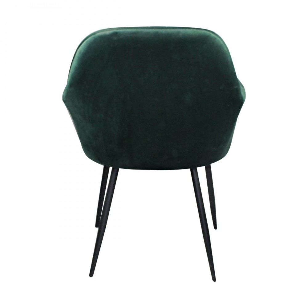 Valery Πολυθρόνα Μέταλλο Βαφή Μαύρο / Ύφασμα Velure Forest Green (Σετ 2τμχ)