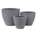 Flower Pot-3  Set 3 Τεμαχίων Cement Grey