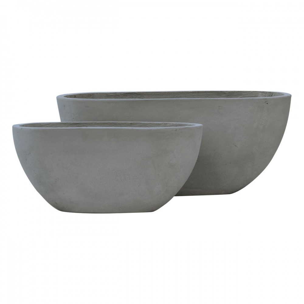 Flower Pot-4  Set 2 Τεμαχίων Cement Grey
