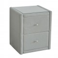 Wilton Κομοδίνο Ύφασμα Grey Stone / Προστατευτικό Γυαλί Επιφάνειας