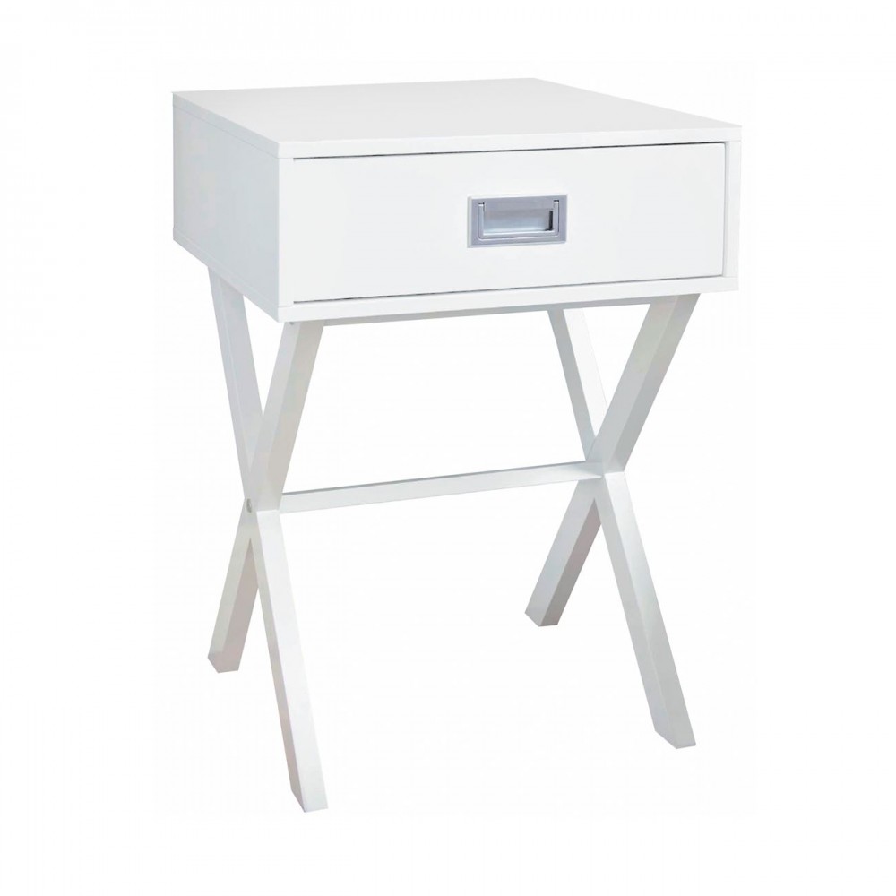Wick Κομοδίνο Άσπρο Λάκα Mdf