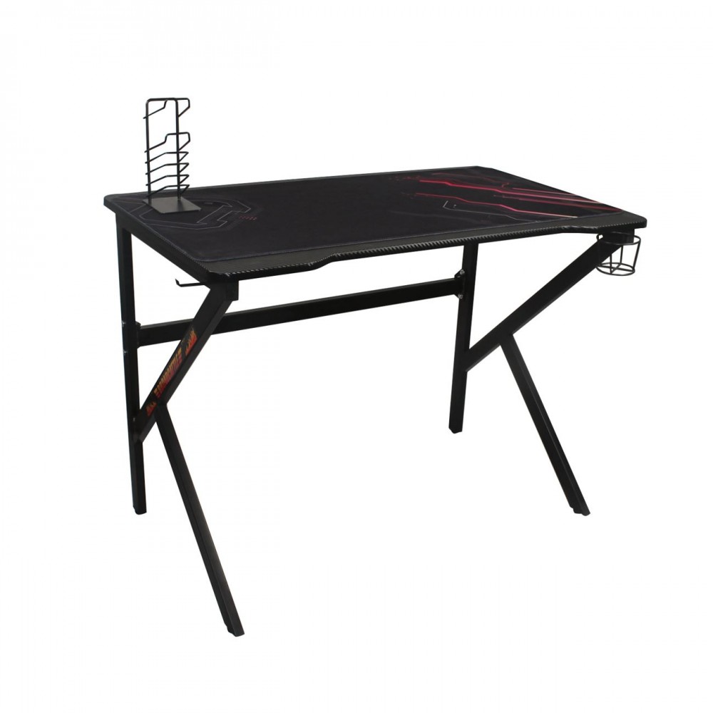 Γραφειο Gaming 100X60Cm Steel Μαύρο