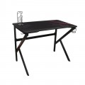 Γραφειο Gaming 100X60Cm Steel Μαύρο