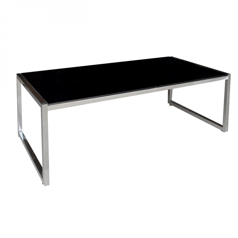 Action Tραπεζάκι Σαλονιού - Καθιστικού 120X60Cm Inox / Μαυρό Γυαλί 8Mm