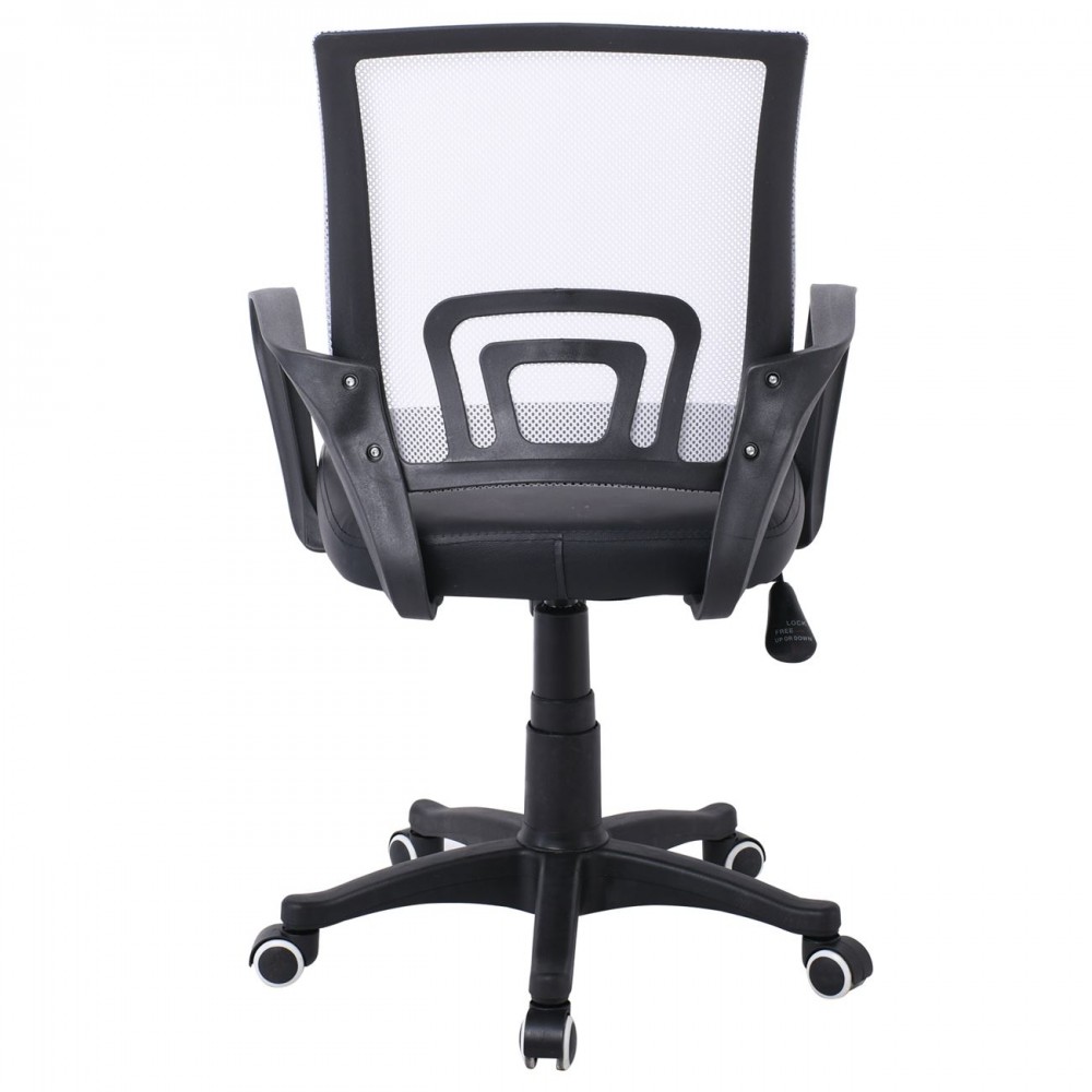 Bf2101-P Πολυθρόνα Γραφείου Με Ανάκλιση Βάση Nylon / Mesh Γκρι - Μαύρο Pu (Συσκ.1)