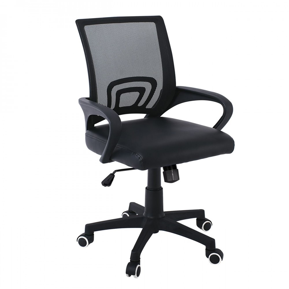 Bf2101-P Πολυθρόνα Γραφείου Με Ανάκλιση Βάση Nylon / Μαύρο Mesh - Pu (Συσκ.1)