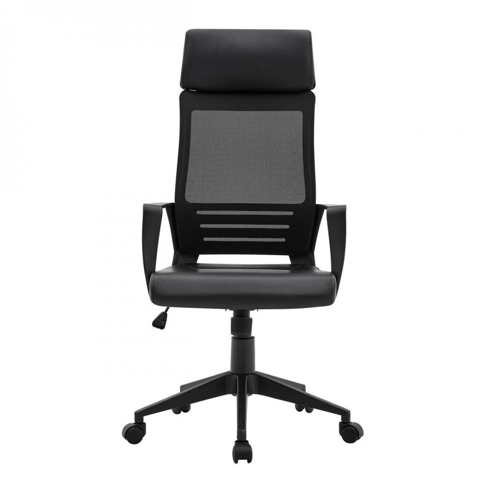 Bf2500 Πολυθρόνα Γραφείου Διευθυντή Mesh Μαύρο - Pu Μαύρο