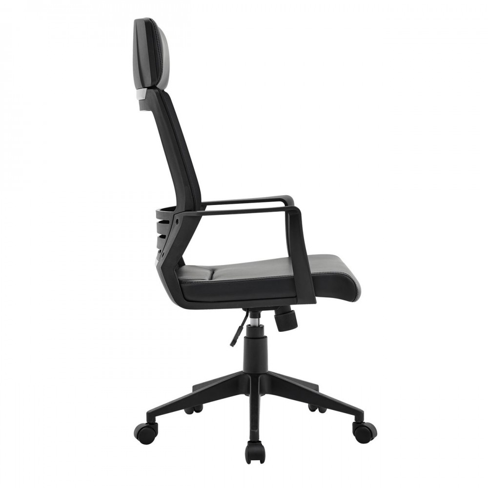 Bf2500 Πολυθρόνα Γραφείου Διευθυντή Mesh Μαύρο - Pu Μαύρο