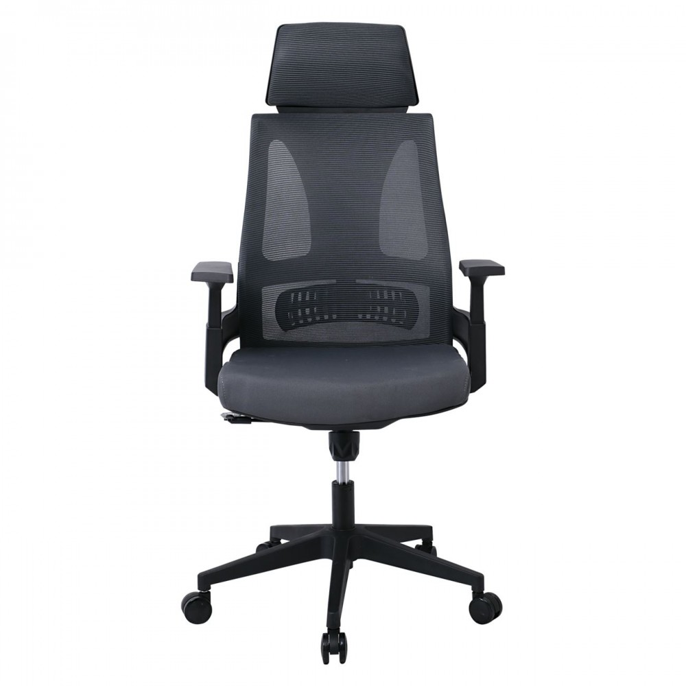 Bf8750 Πολυθρόνα Γραφείου Διευθυντή Mesh Γκρι - Ύφασμα Γκρι