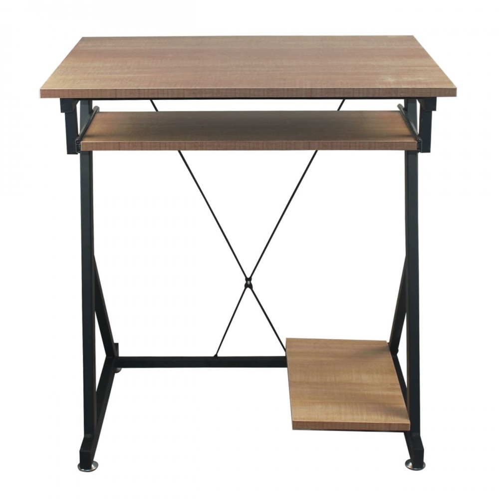 Unit Γραφείο Η/υ Μέταλλο Βαφή Μαύρο - Melamine Απόχρωση Sonoma