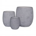 Flower Pot-8  Set 3 Τεμαχίων, Απόχρωση Light Grey Wash