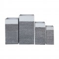 Flower Pot-10 Set 4 Τεμαχίων : 20X20X50 + 27X27X60 + 34X34X70 + 41X41X80 Απόχρωση Black Wash