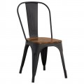 Relix Wood Dark Oak Καρέκλα Μέταλλο Βαφή Μαύρο
