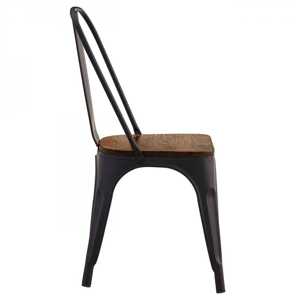 Relix Wood Dark Oak Καρέκλα Μέταλλο Βαφή Μαύρο