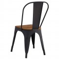 Relix Wood Dark Oak Καρέκλα Μέταλλο Βαφή Μαύρο