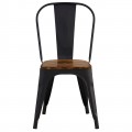 Relix Wood Dark Oak Καρέκλα Μέταλλο Βαφή Μαύρο