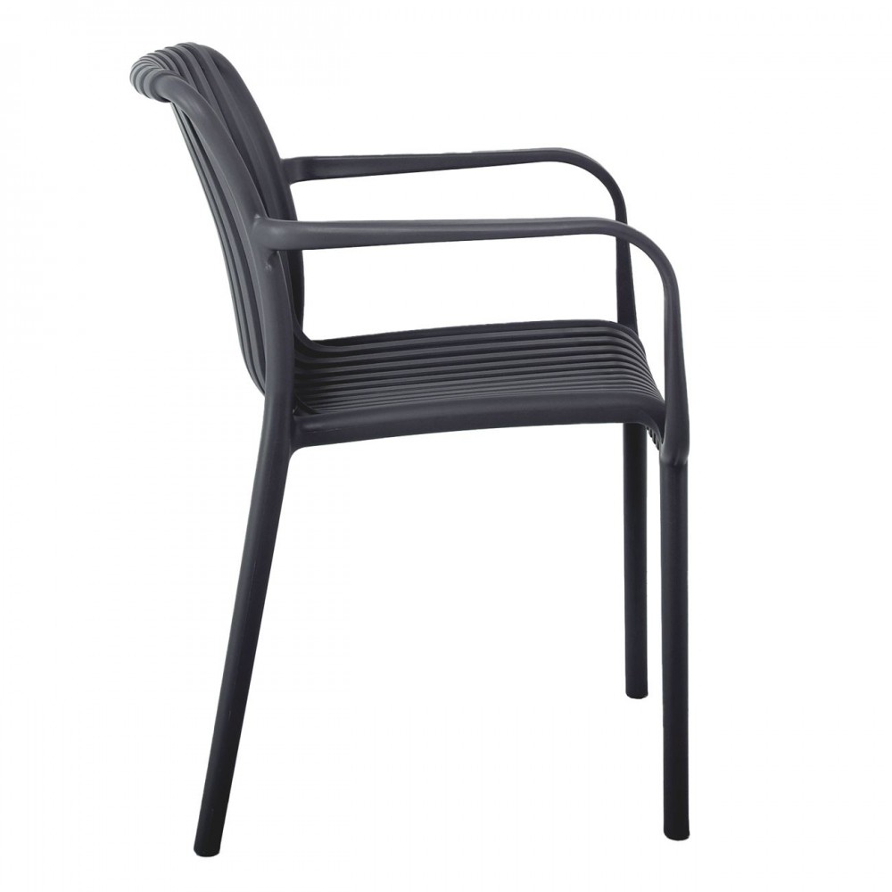 Moda Πολυθρόνα Στοιβαζόμενη Pp - Uv Ανθρακί 57x58x80cm 