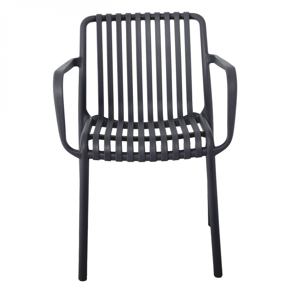Moda Πολυθρόνα Στοιβαζόμενη Pp - Uv Ανθρακί 57x58x80cm 
