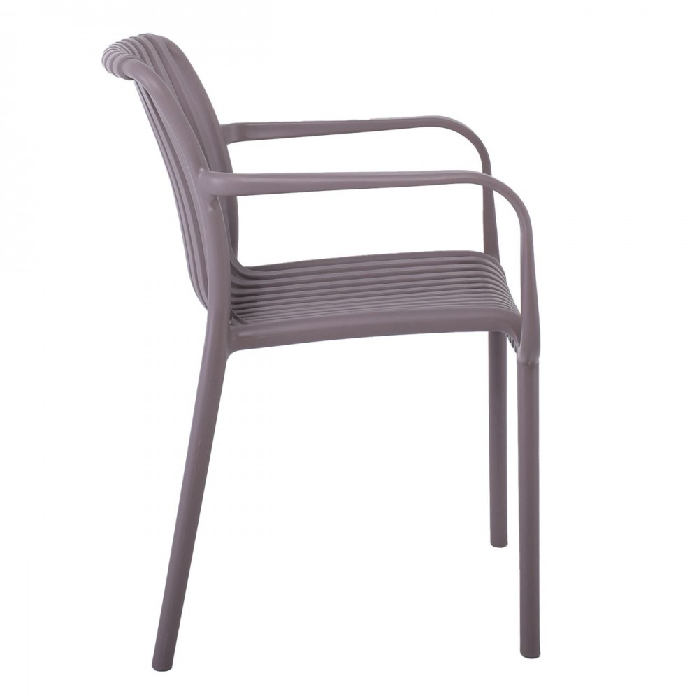 Moda Πολυθρόνα Στοιβαζόμενη Pp - Uv Mocha 57x58x80cm 
