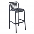 Moda Σκαμπό Bar Στοιβαζόμενη Pp - Uv Ανθρακί 45x49x75/101cm